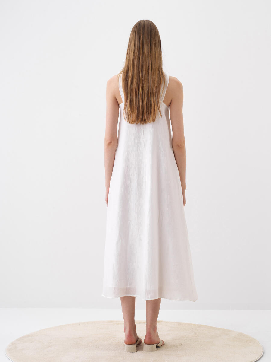 White Regular Fit Dress - 5