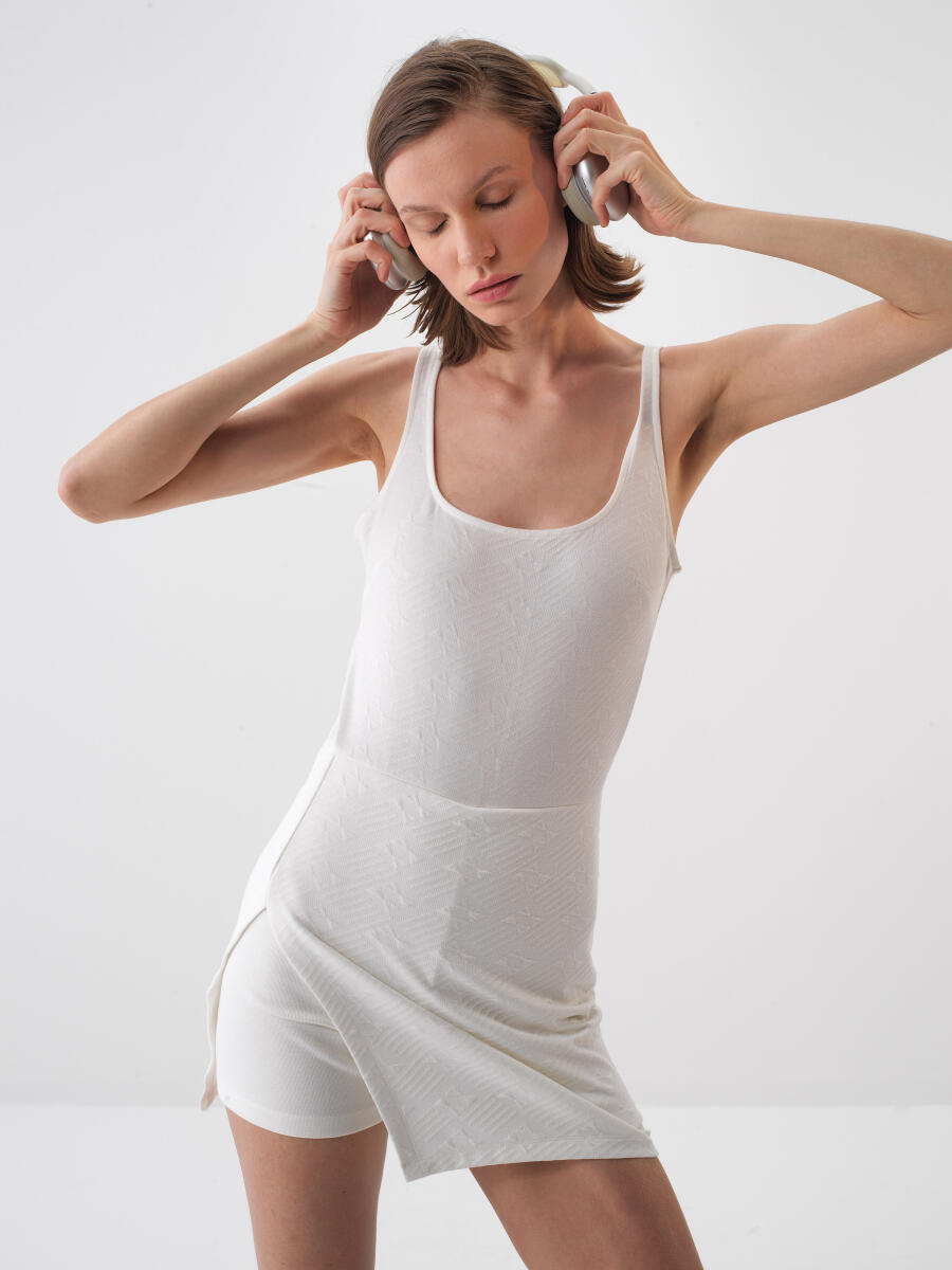 White Slim Fit Dress - 2