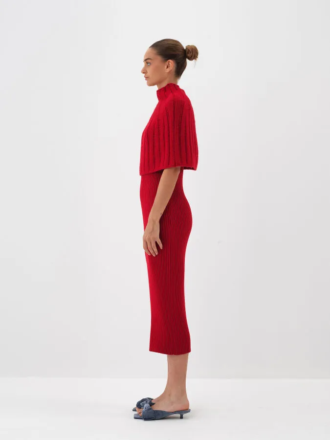 Wool Plain Dress - Xint