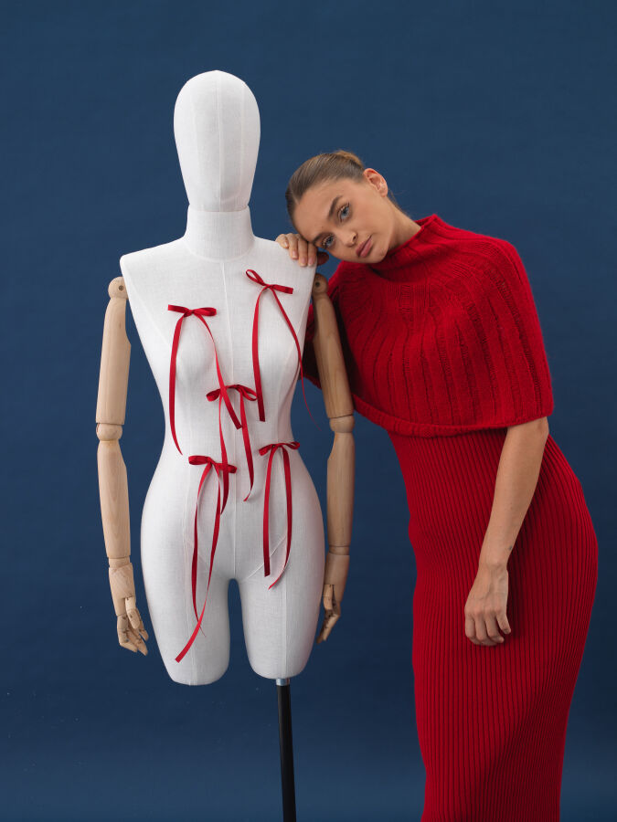 Wool Plain Dress - Xint