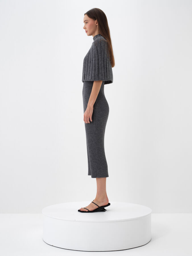 Wool Plain Dress - Xint