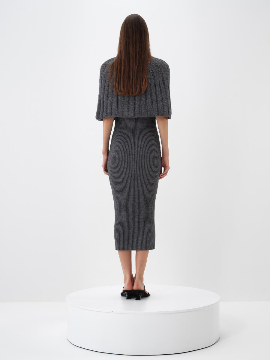 Wool Plain Dress - 4