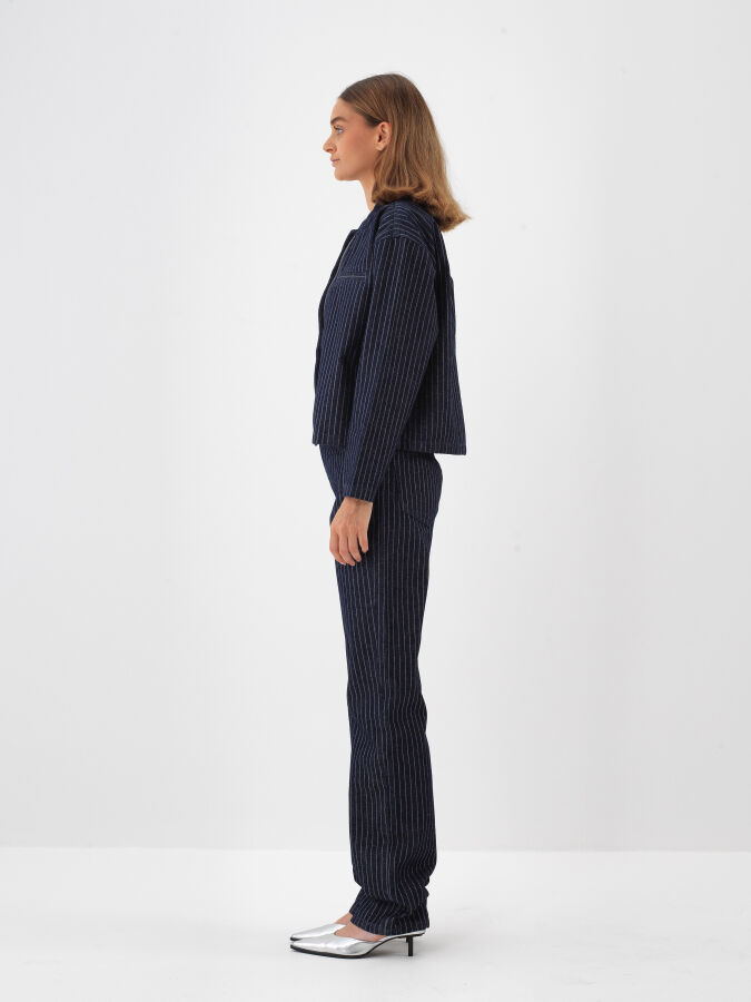 100% Cotton Striped Coat - Xint