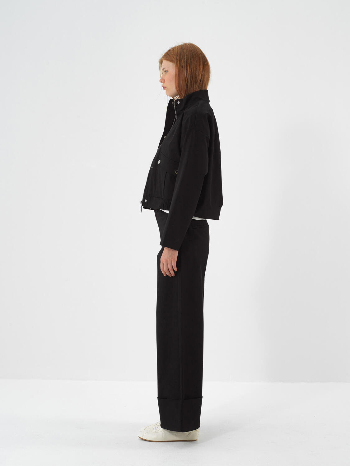 Black Cotton Textured Oversized Jacket - 3