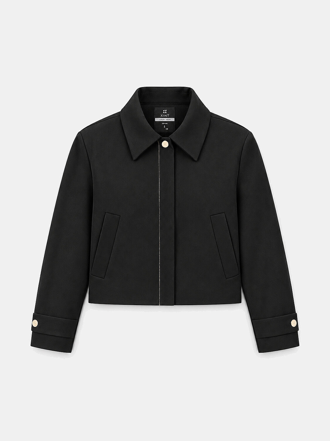 Black Flexible Textured Oversize Jacket - 1
