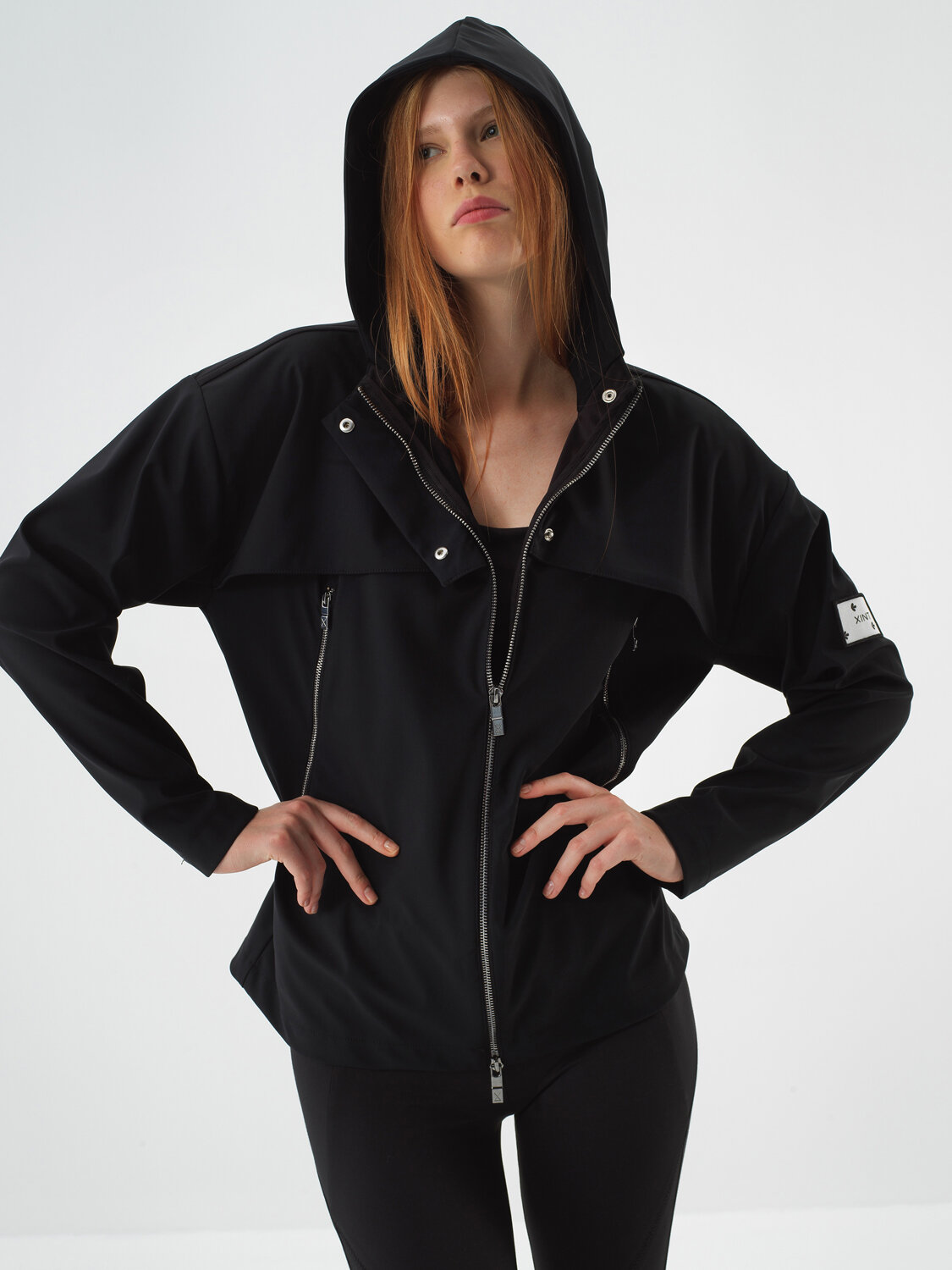 Black Flexible Textured Regular Fit Jacket - Xint