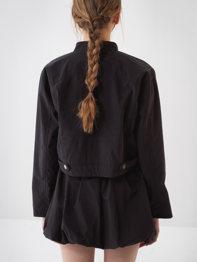 Black Regular Fit Jacket - 4