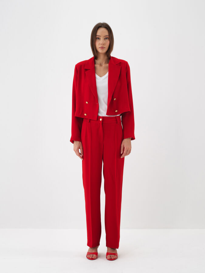 Plain Buttoned Coat - Xint