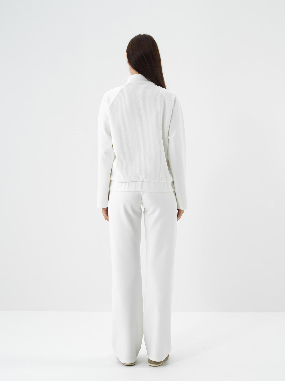 Ecru Cotton Textured Oversized Jacket - 5