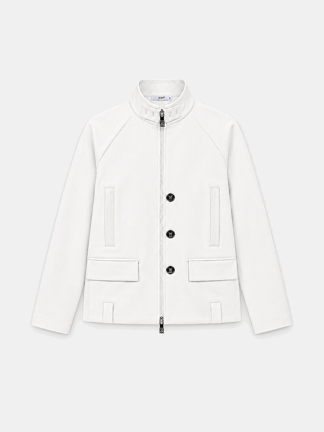 Ecru Cotton Textured Oversized Jacket - 1