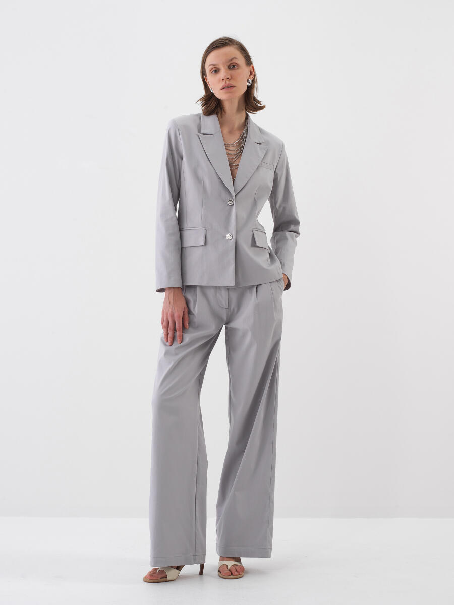 Gray Regular Fit Cotton Jacket - 2