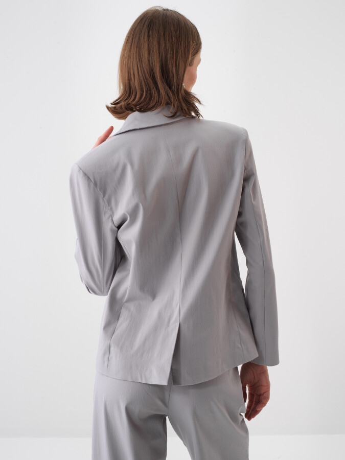 Gray Regular Fit Cotton Jacket - 4