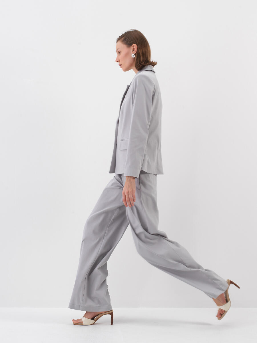 Gray Regular Fit Cotton Jacket - 3