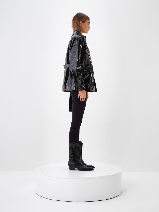 Leather Look Coat - Xint