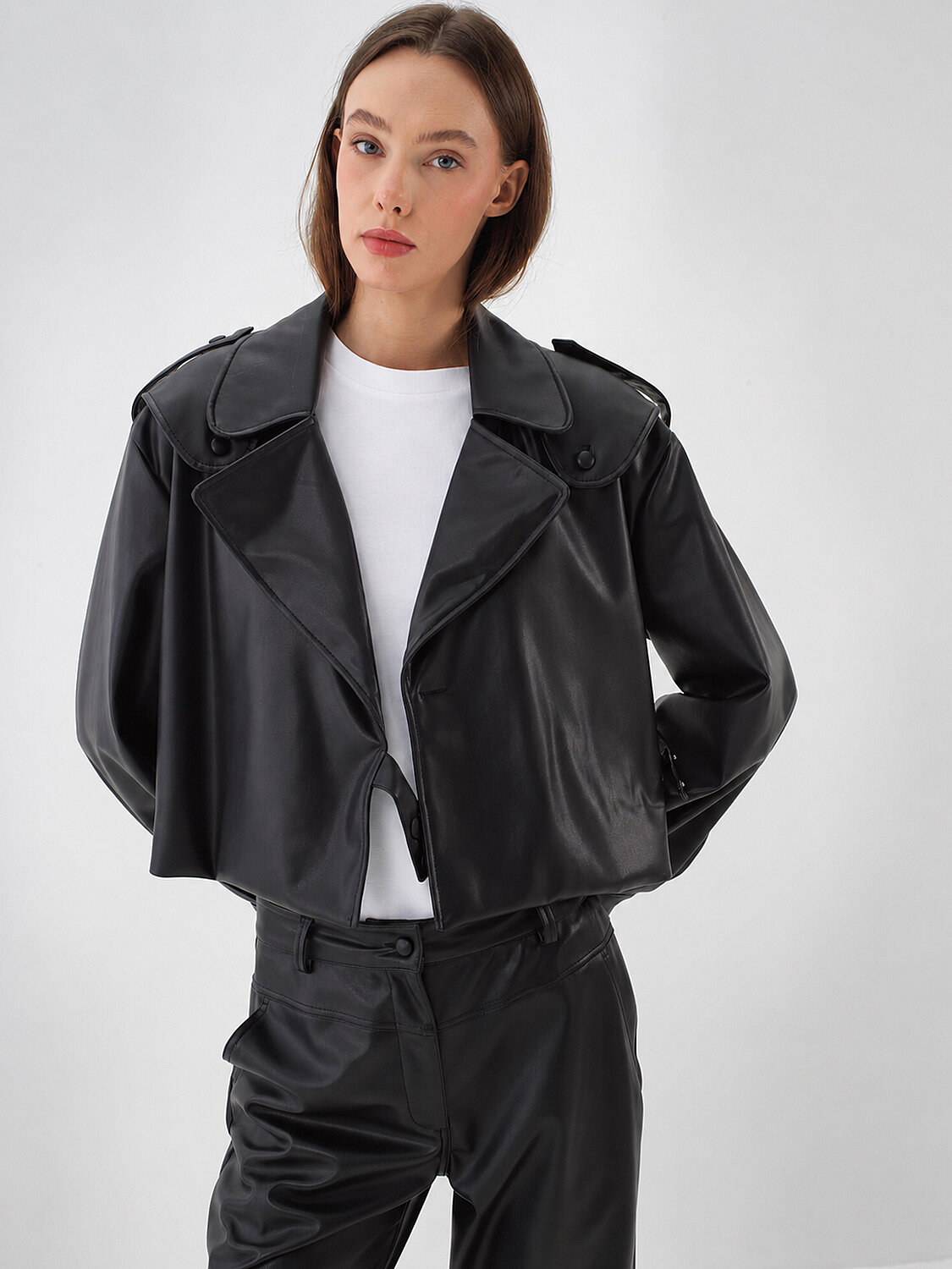 Leather Look Coat (1)