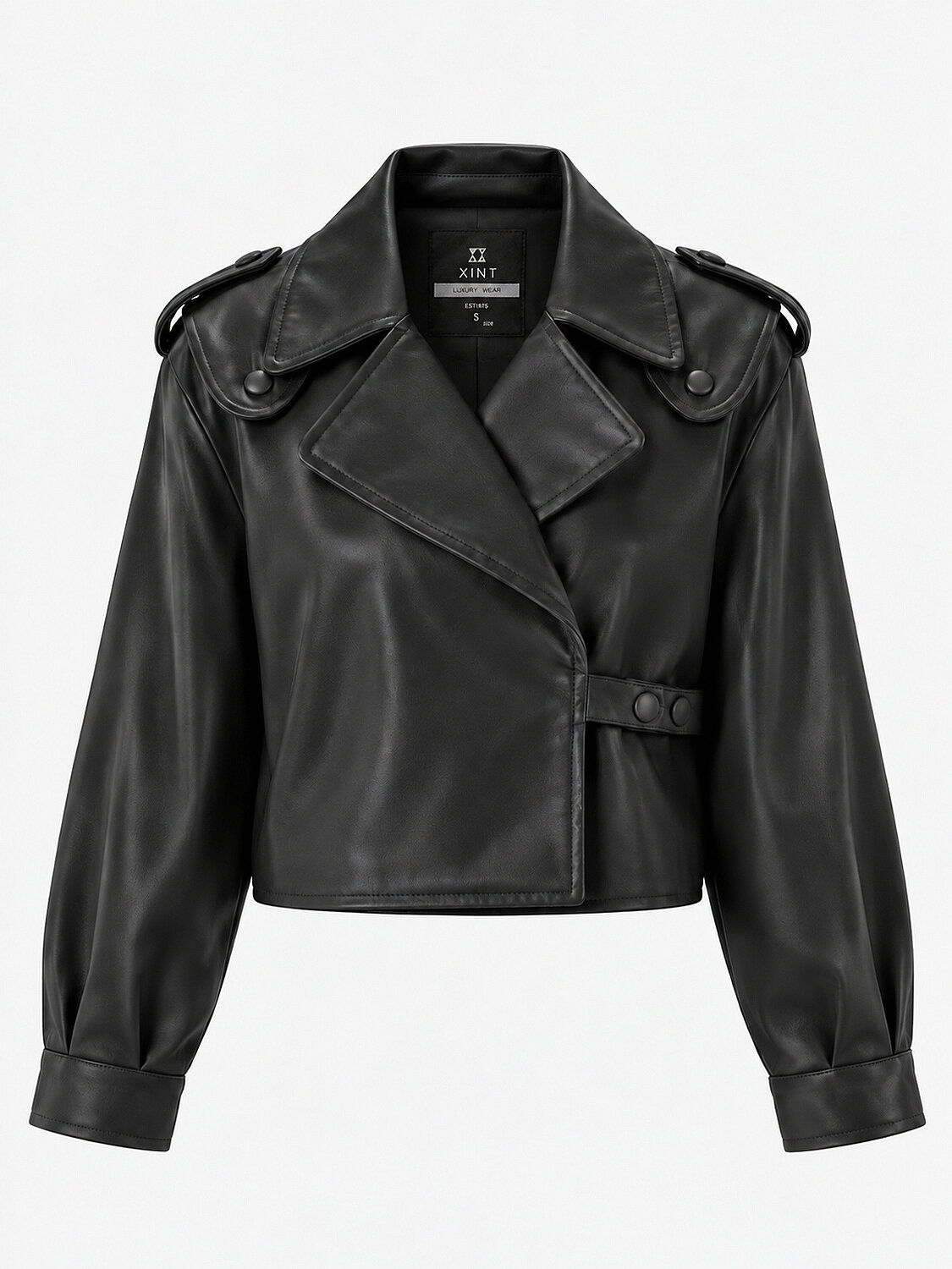 Leather Look Coat - 5