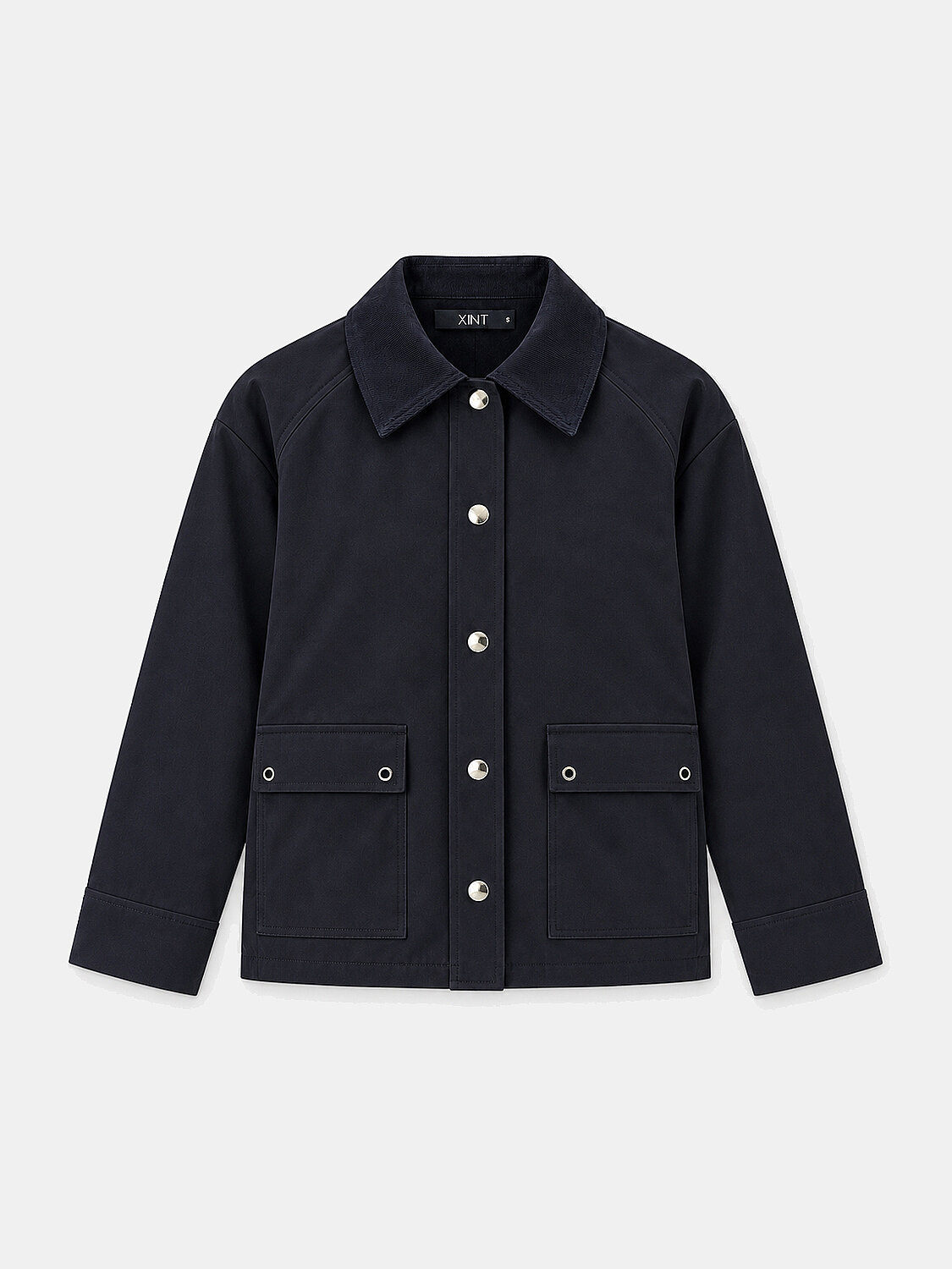 Navy Blue Flexible Textured Oversize Jacket (1)