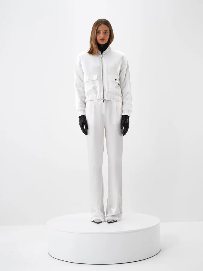 Printed Satin Plain Coat - Xint