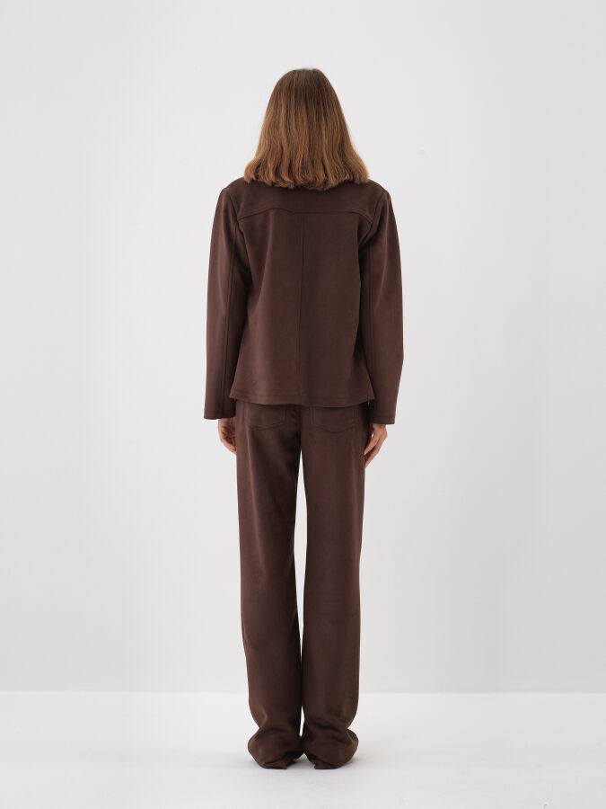 Suede Look Plain Jacket - Xint