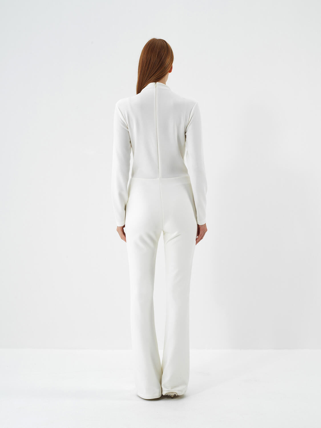 Ecru Modal Textured Regular Fit Jumpsuit - 3