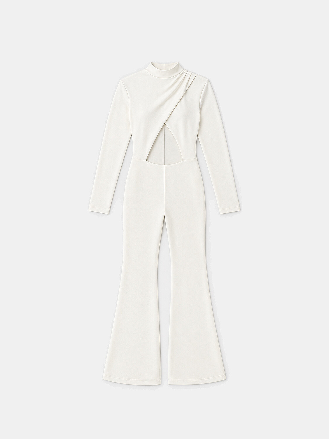 Ecru Modal Textured Regular Fit Jumpsuit