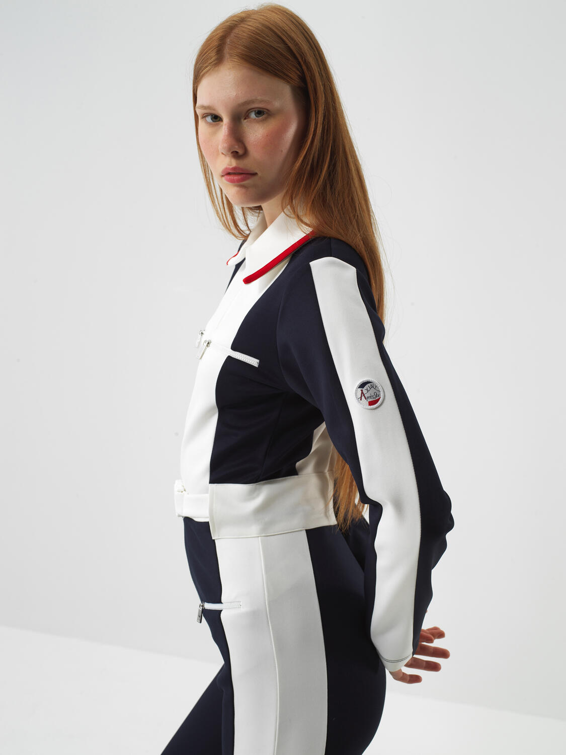 Navy Blue Flexible Textured Regular Fit Jumpsuit - 3