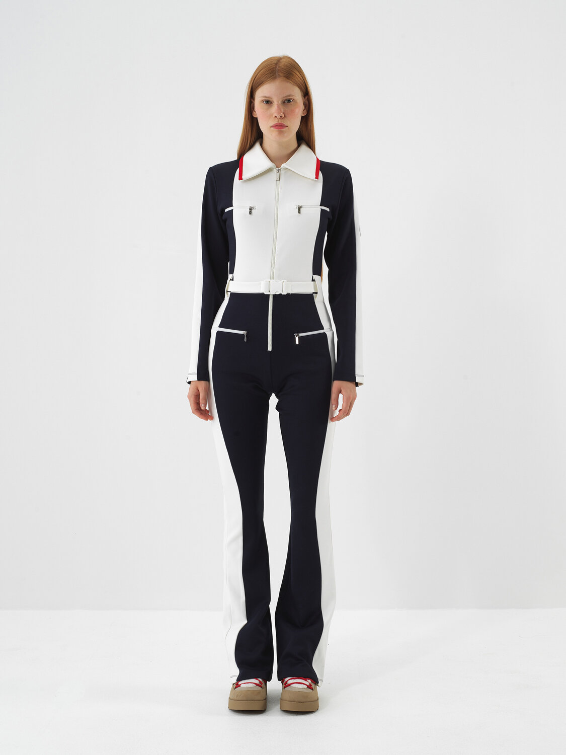 Navy Blue Flexible Textured Regular Fit Jumpsuit - Xint