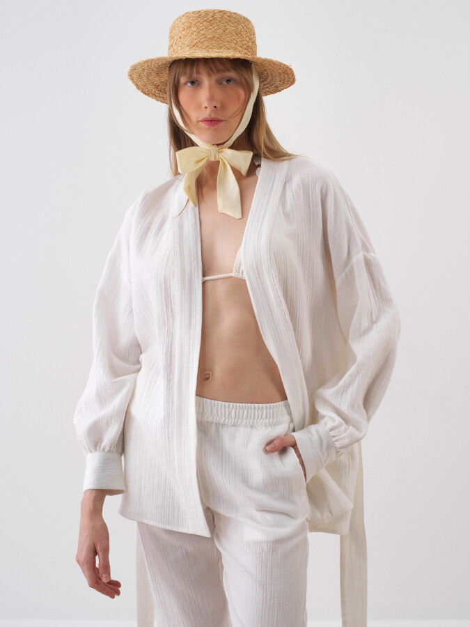 White Oversize Cotton Kimono (1)