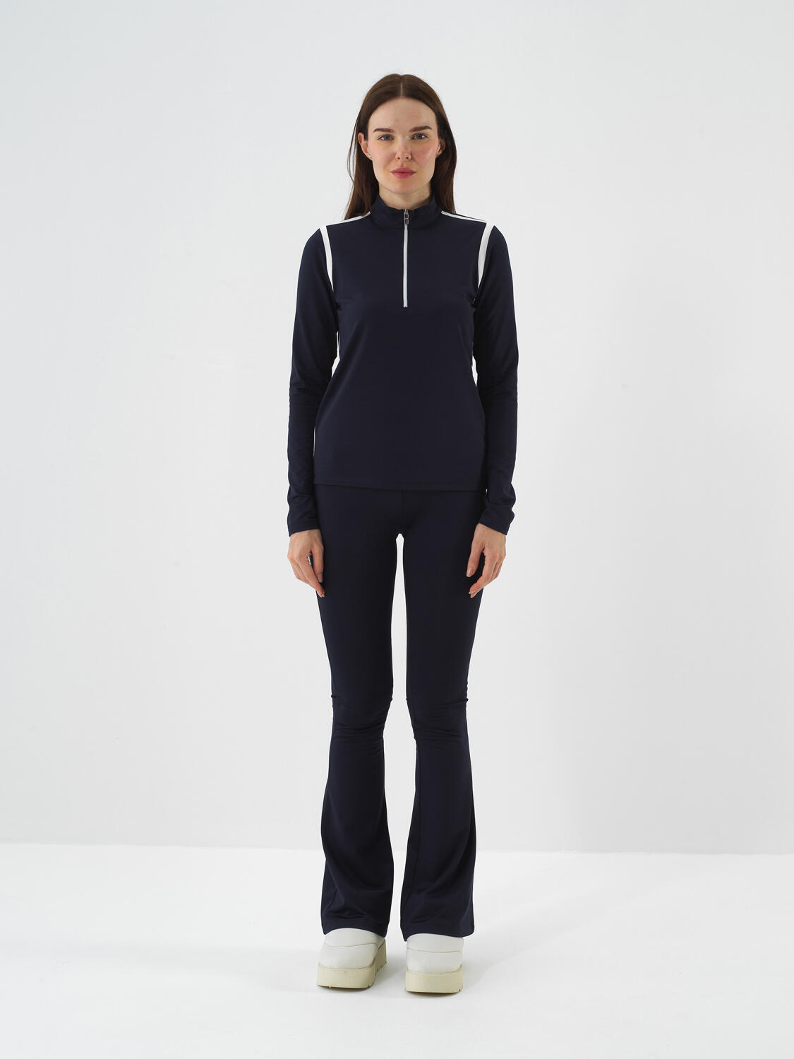 Navy Blue Flexible Textured Regular Fit Long Sleeve T-Shirt - 3