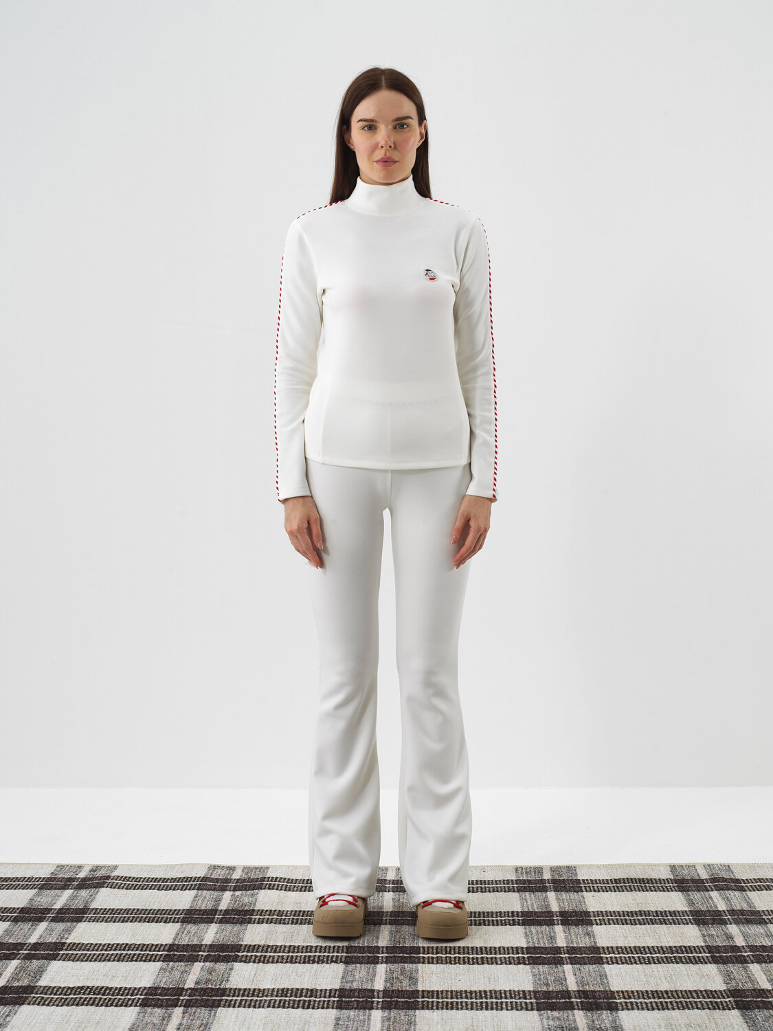 Ecru Modal Textured Regular Fit Long Sleeve T-Shirt - Xint