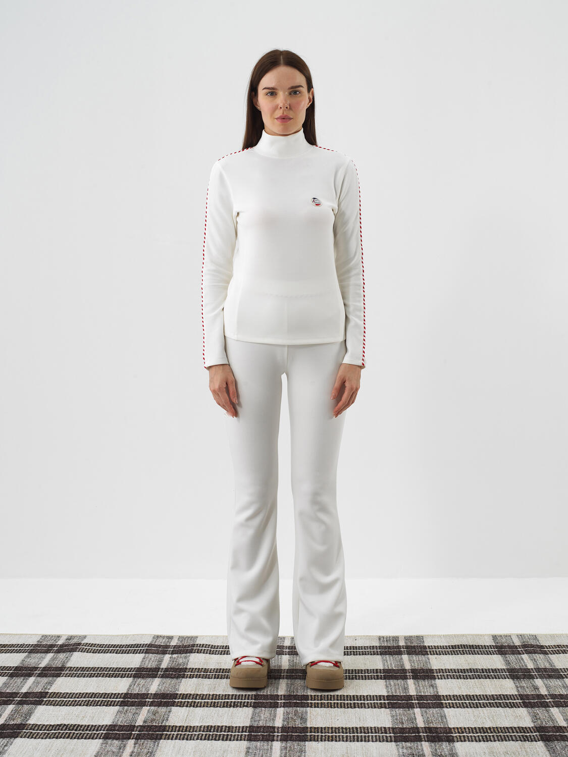 Ecru Modal Textured Regular Fit Long Sleeve T-Shirt - 2