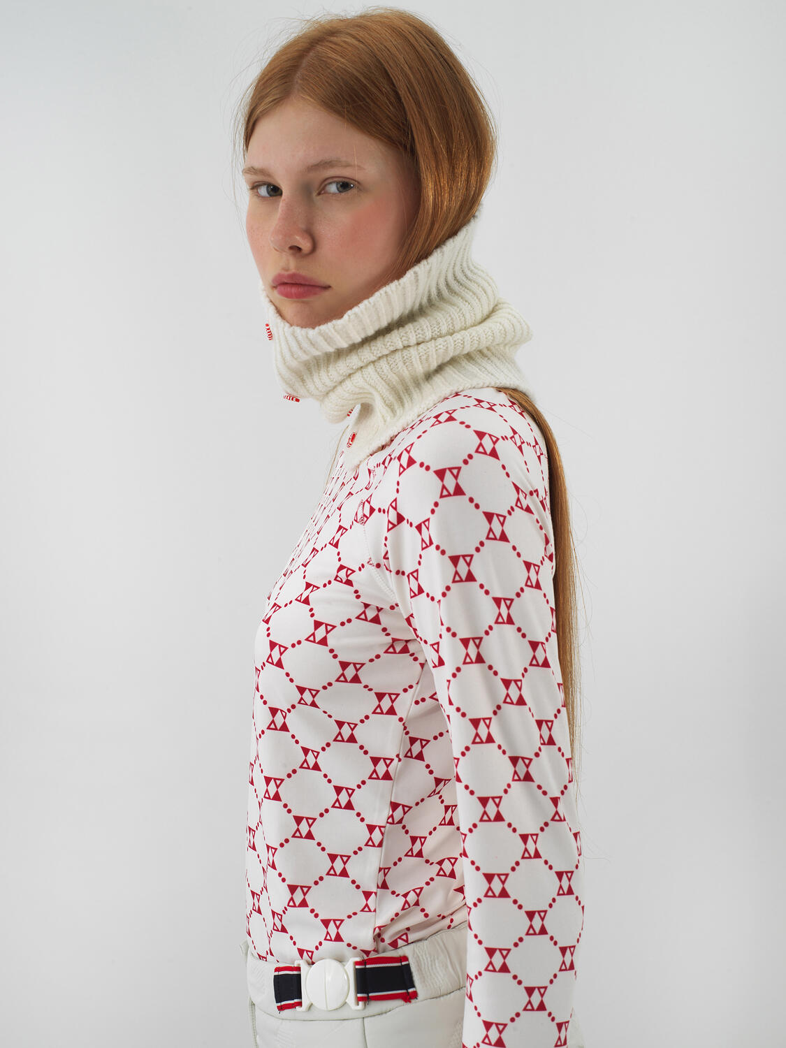 Ecru Natural Wool Textured Standard Fit Neck Collar - 4