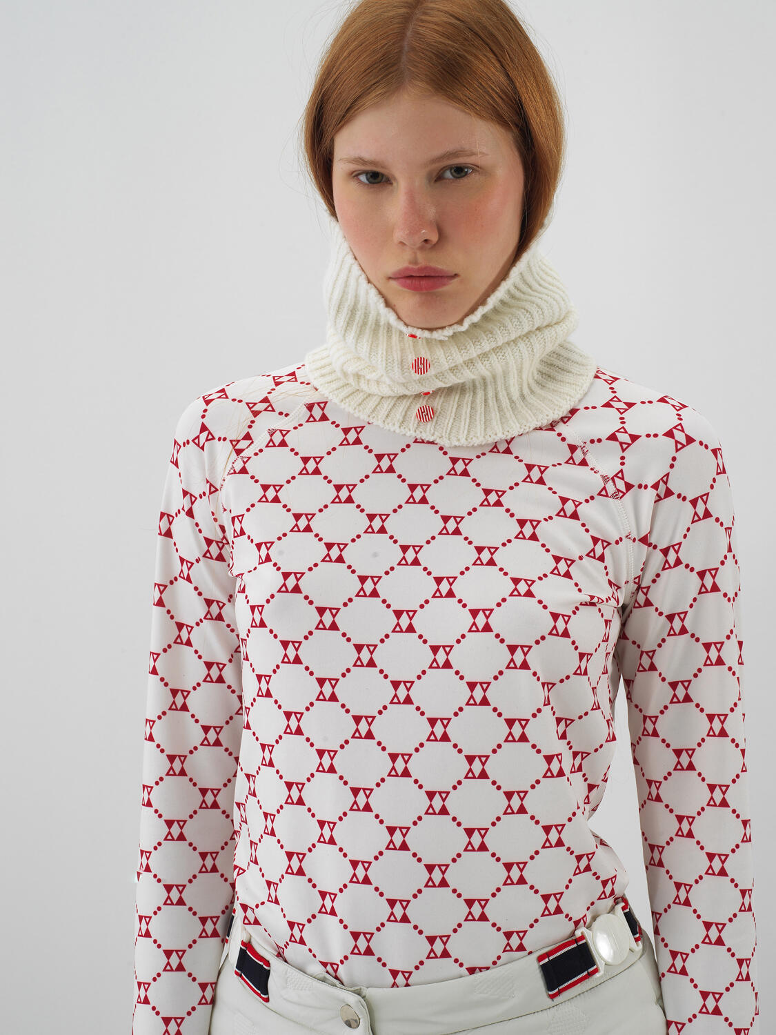 Ecru Natural Wool Textured Standard Fit Neck Collar - 2