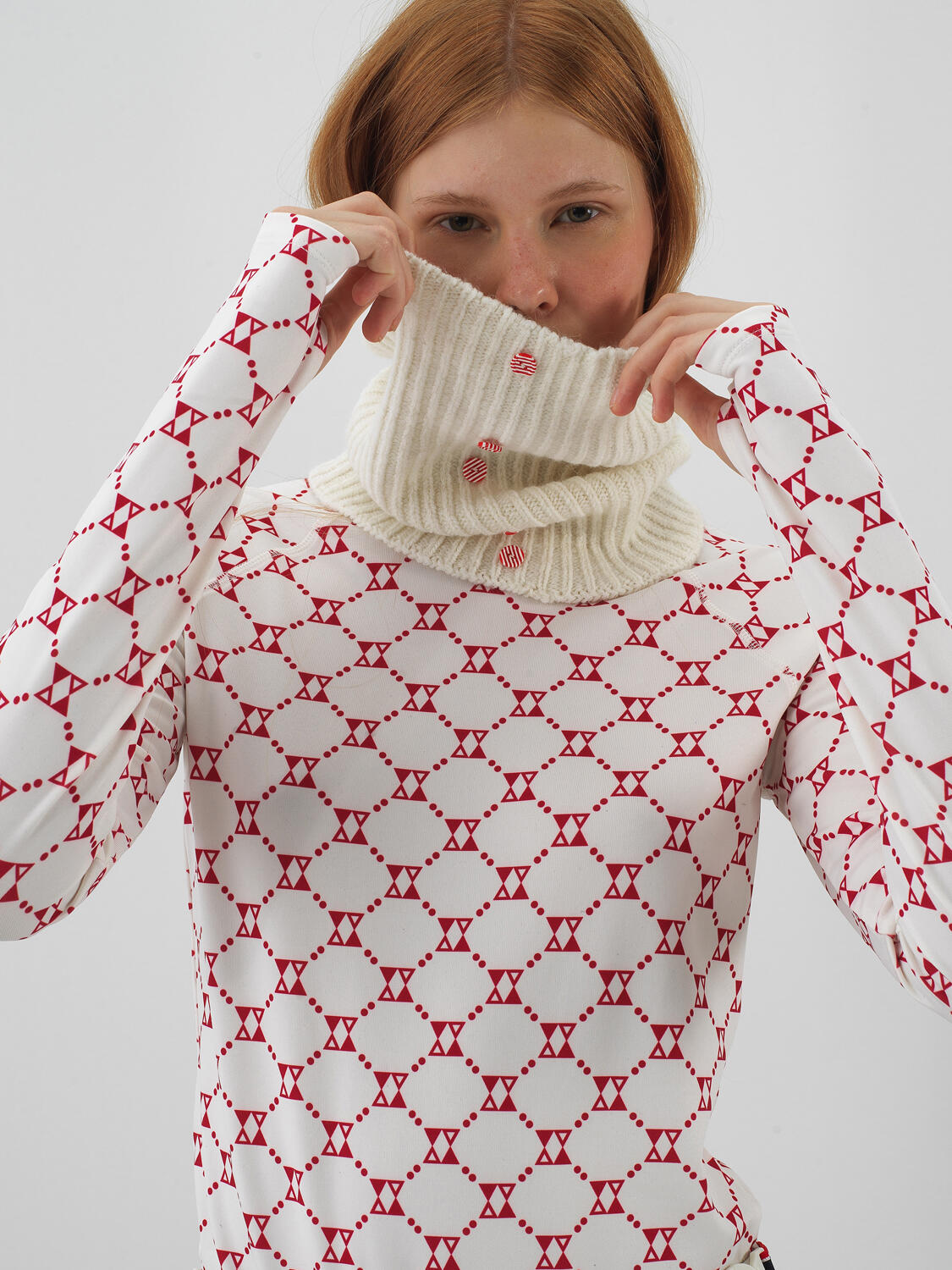 Ecru Natural Wool Textured Standard Fit Neck Collar