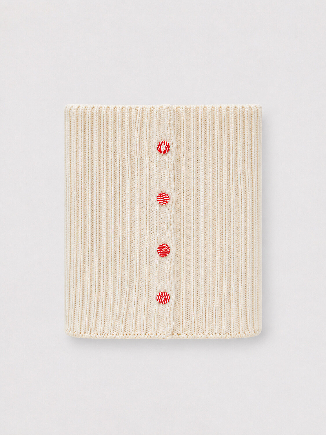 Ecru Natural Wool Textured Standard Fit Neck Collar - 5