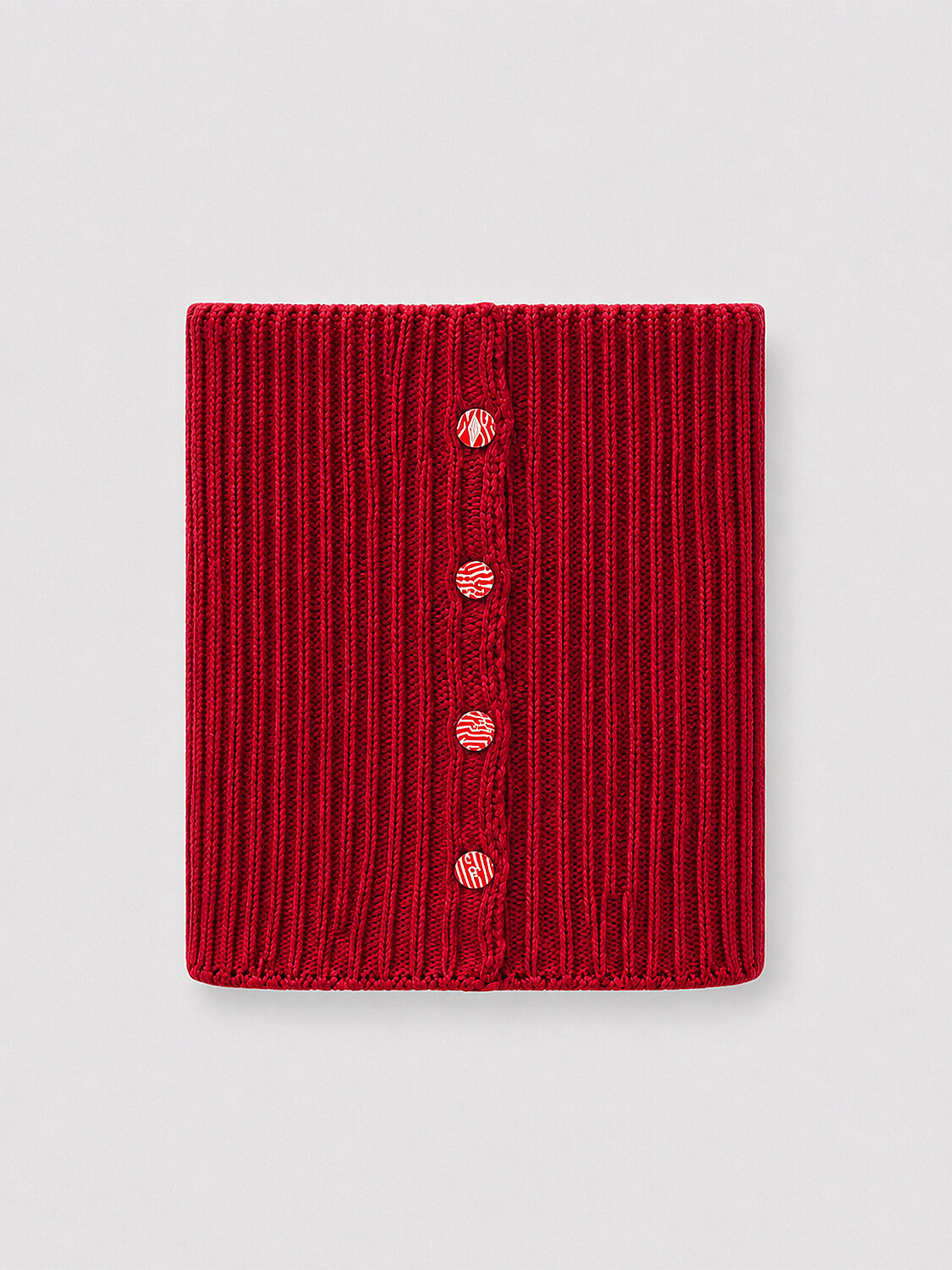 Red Natural Wool Textured Standard Fit Neck Collar (1)