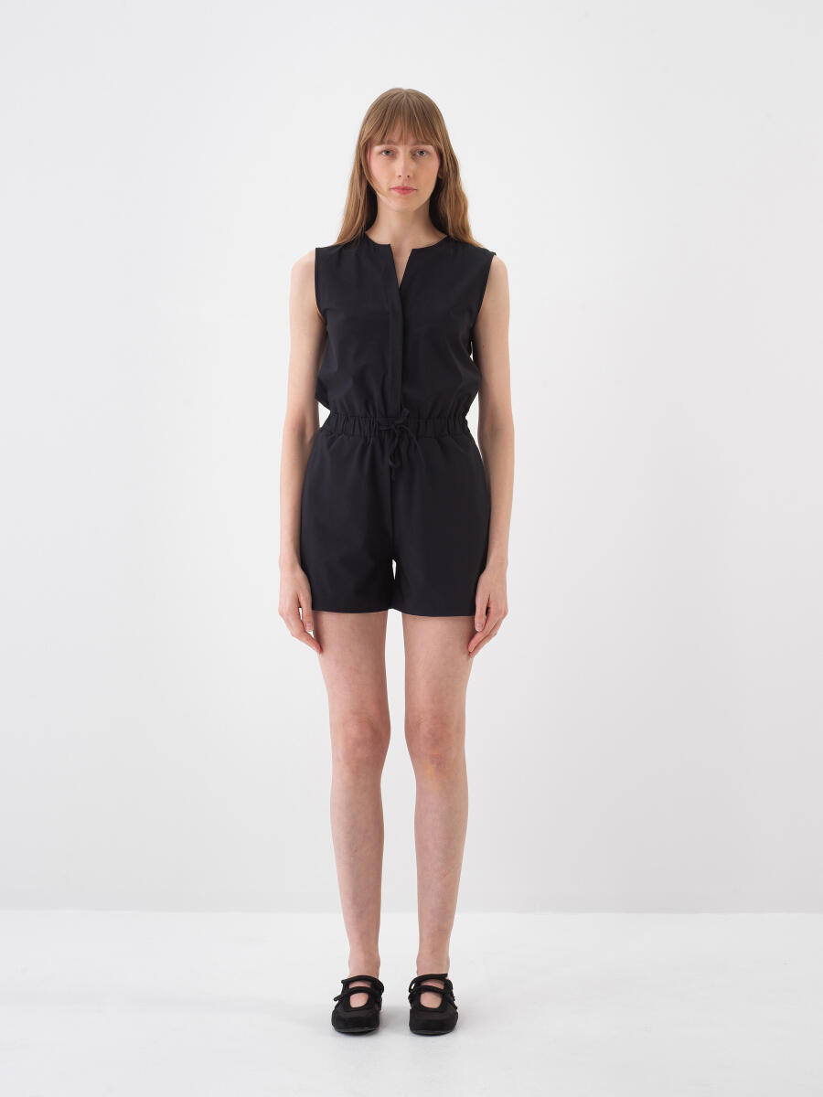 Black Regular Fit Jumpsuit - 1
