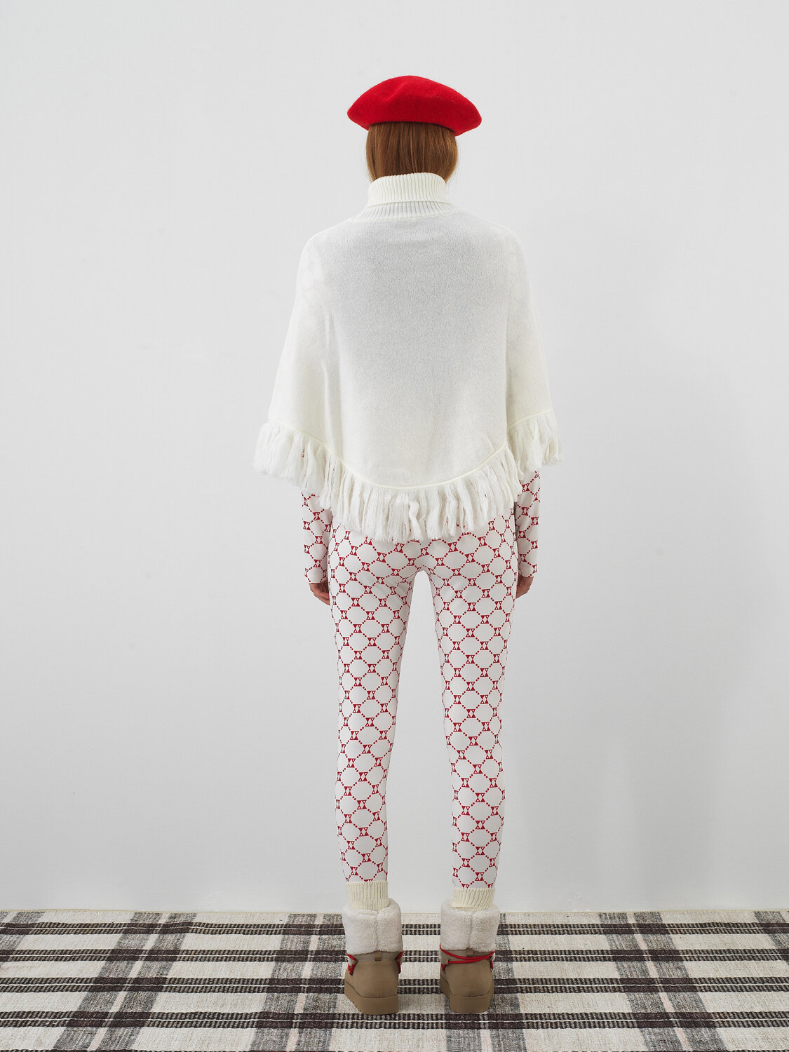 Patterned Mohair Poncho - Xint