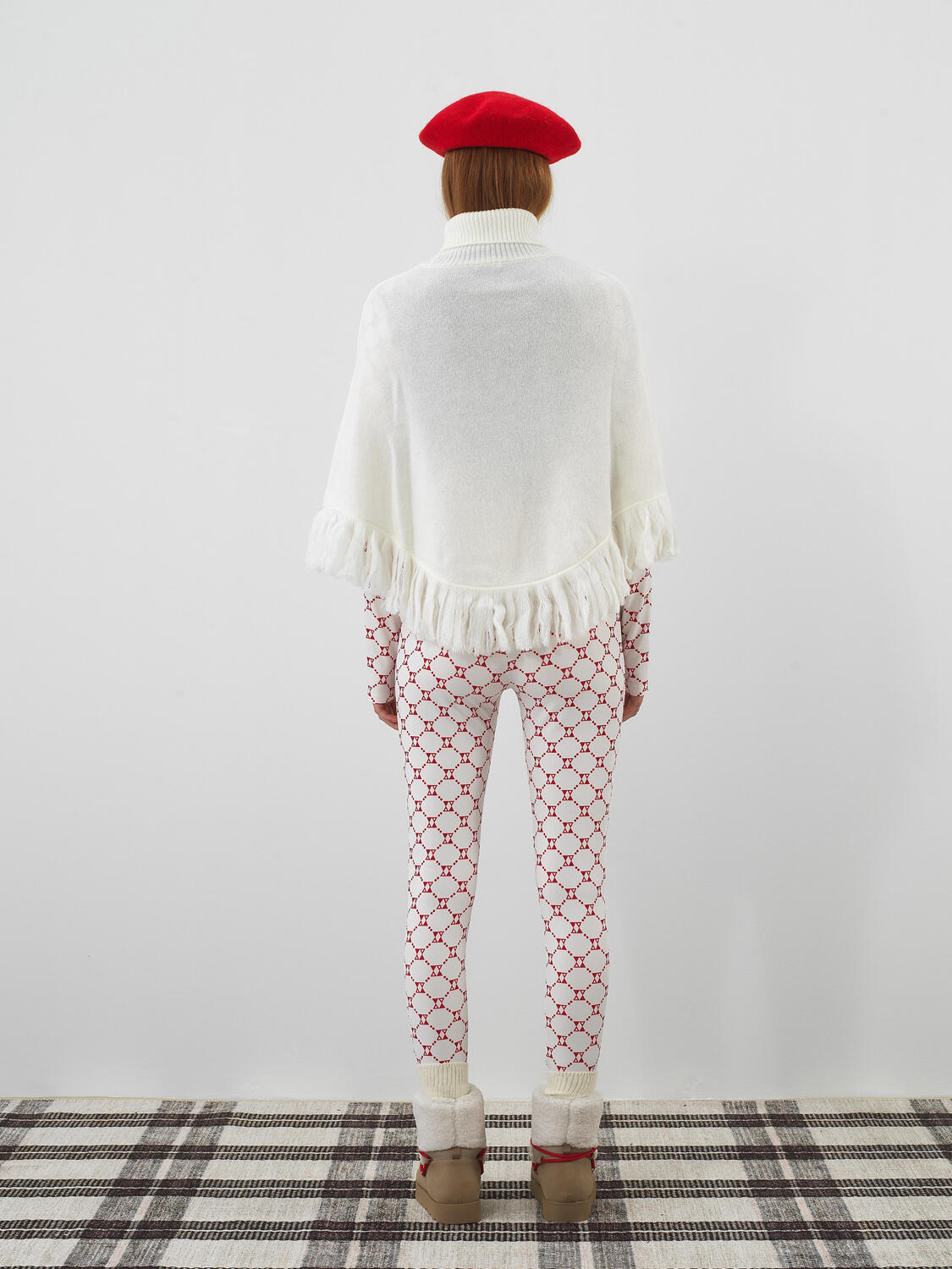 Patterned Mohair Poncho - 6