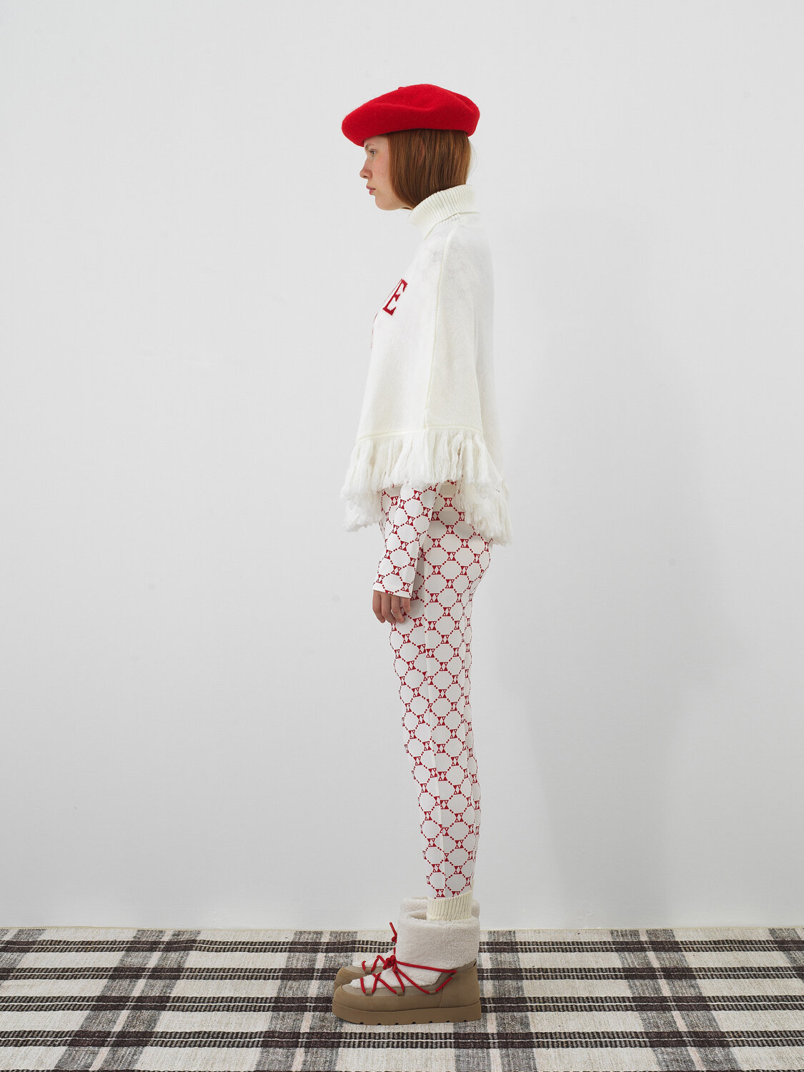 Patterned Mohair Poncho - Xint