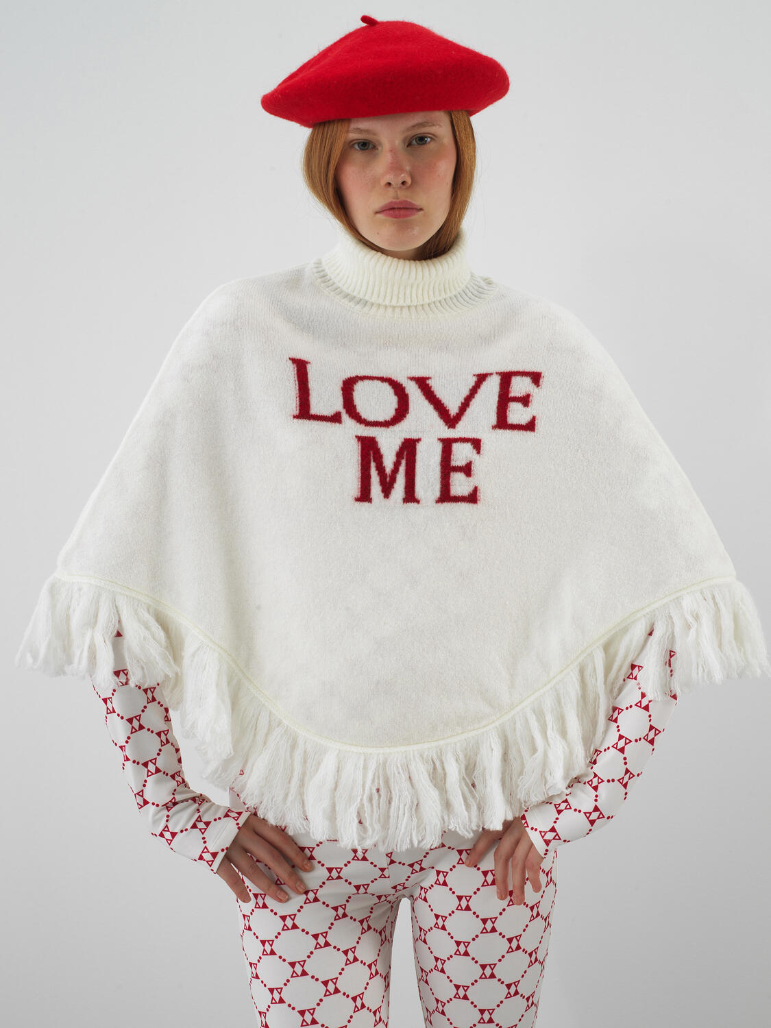 Patterned Mohair Poncho