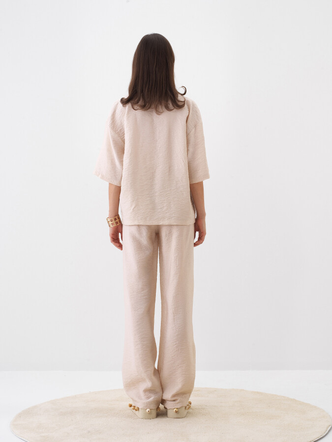 Natural Oversize Trousers - 4