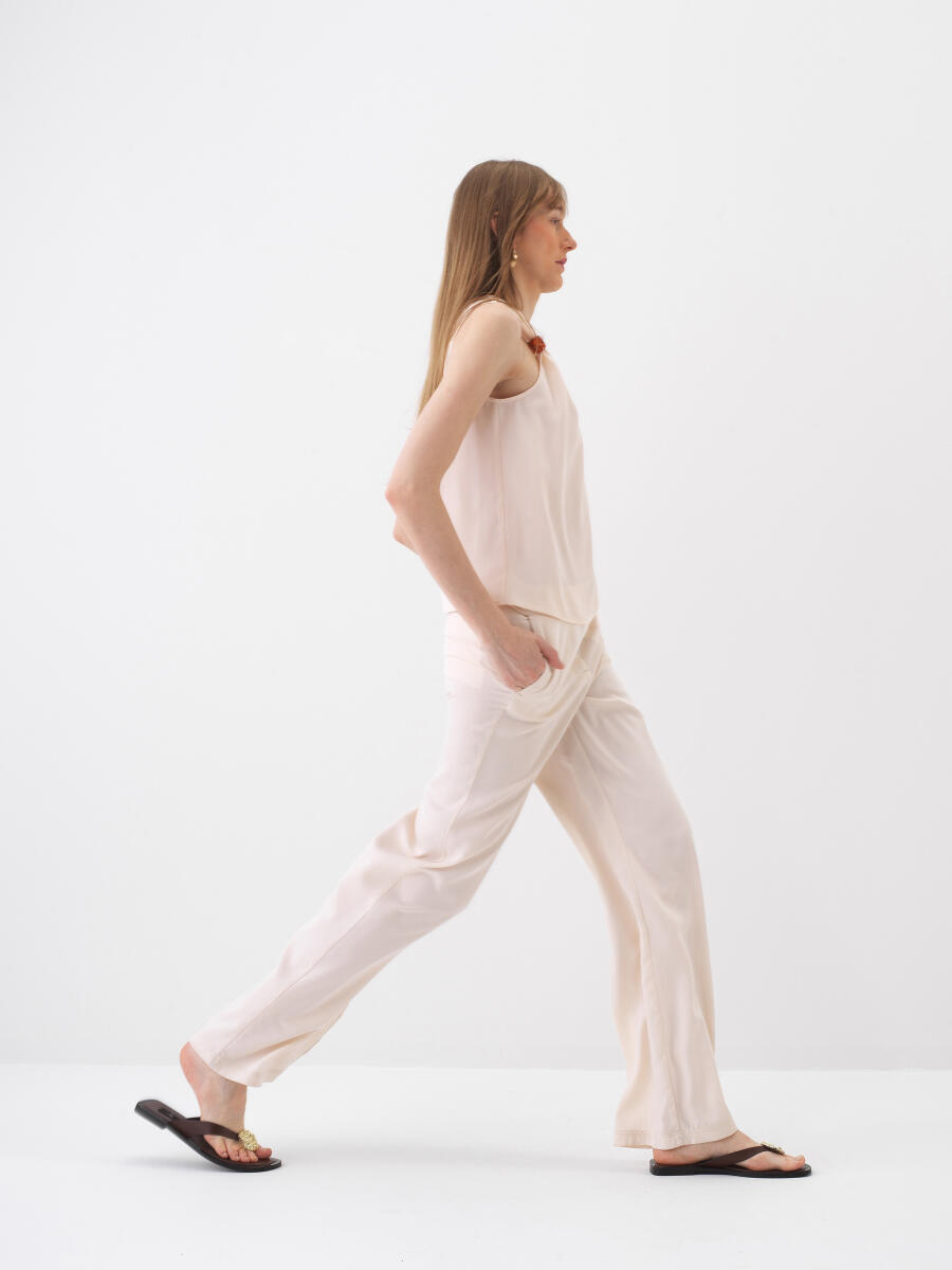 Natural Oversize Trousers - 2