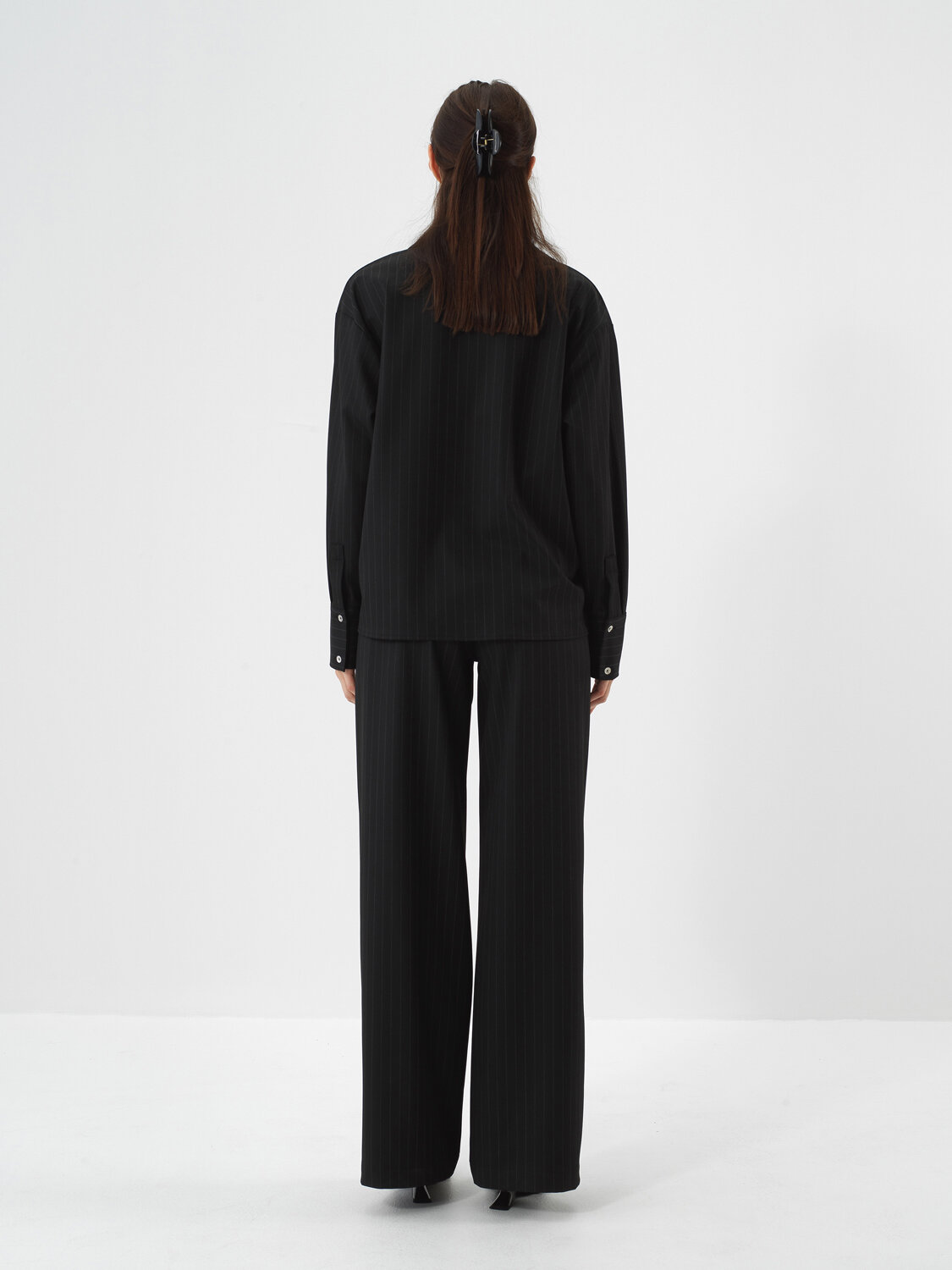 Black Flexible Textured Oversize Trousers - Xint
