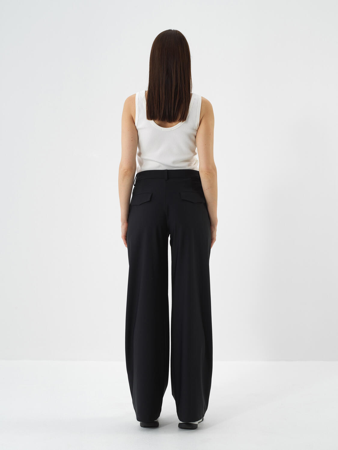 Black Flexible Textured Oversize Trousers - 5