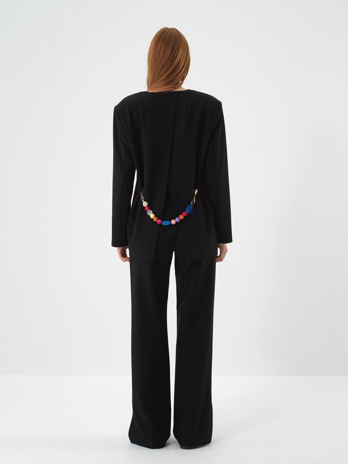 Black Flexible Textured Regular Fit Trousers - Xint