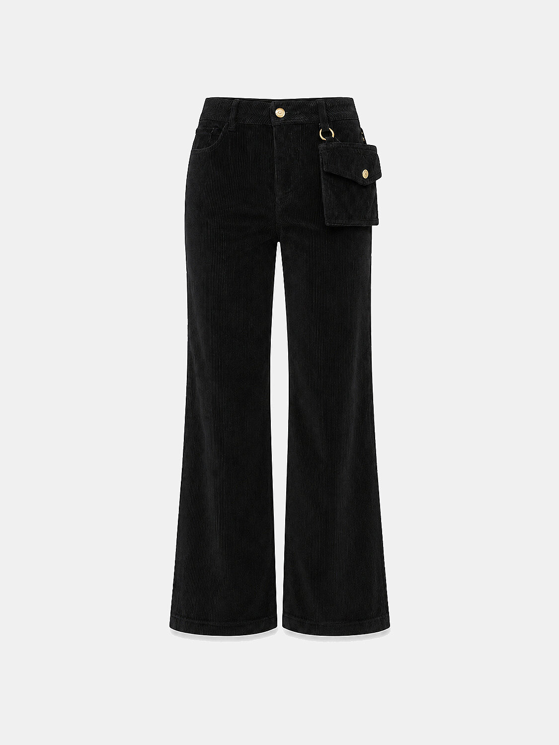 Black Luxurious Textured Soft Velvet Oversize Trousers - 1