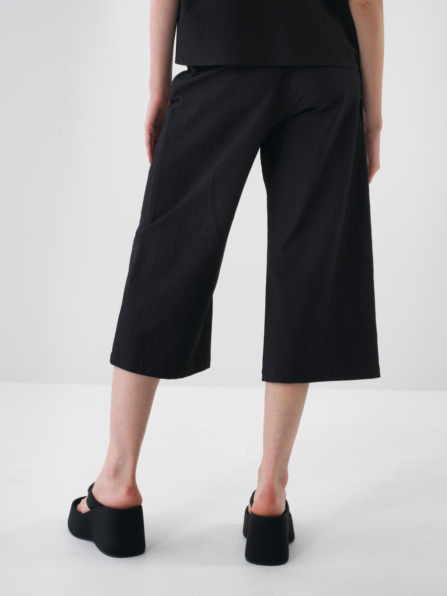 Black Oversize Cotton Trousers - 3