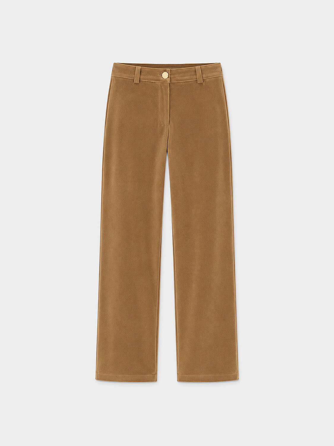 Camel Luxury Textured Soft Velvet Oversize Trousers