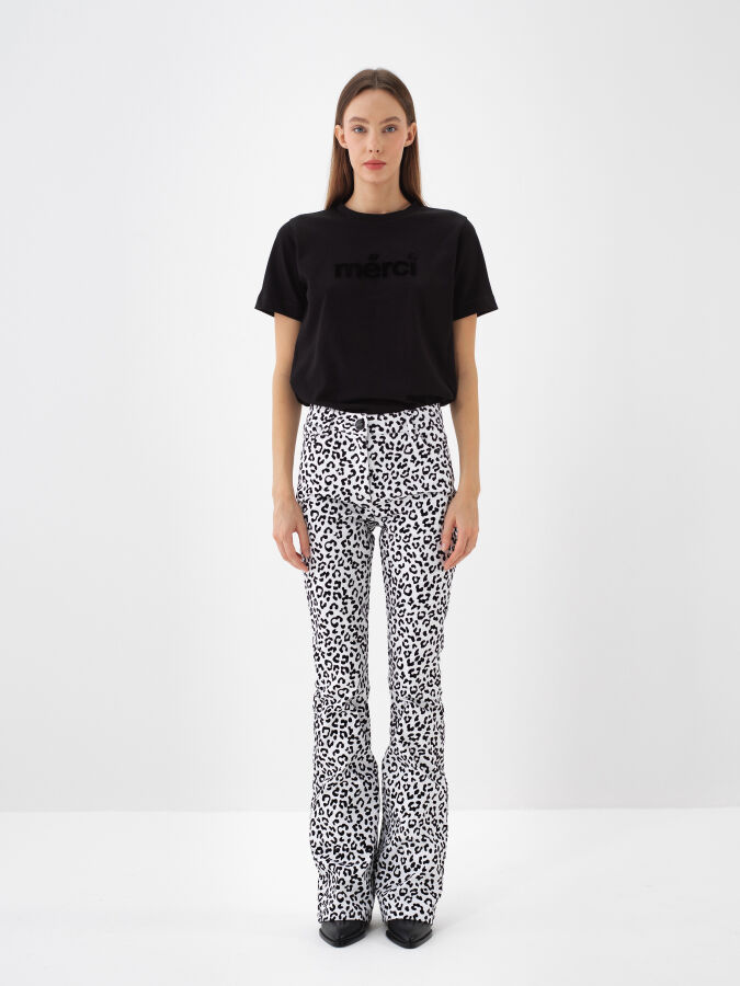 Cotton Leopard Print Pants - Xint